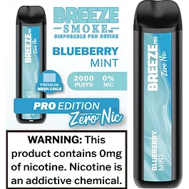 Breeze Pro Zero Nicotine 2000 Puffs