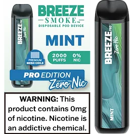 Breeze Pro Zero Nicotine 2000 Puffs